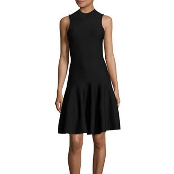 Carven Sleeveless Ruffle-Edge Dress-BLACK-Medium - Picture 1 of 7